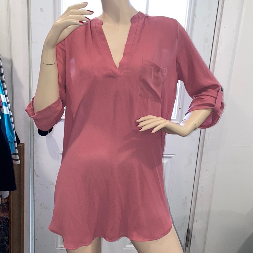 Lush blush pink blouse